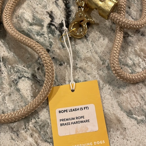 *SOLD* NWT Foggy Dog Marine Rope Petite Leash in Flax - Picture 3 of 5